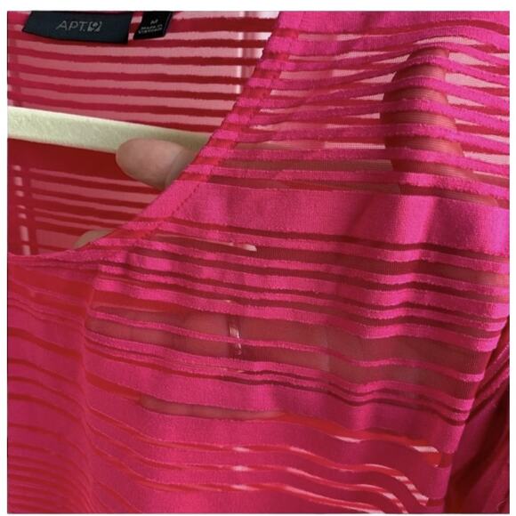 Apt. 9 Pink White Striped Sheer Casual Tee Shirts Bundle of 2 Size M Scoop Neck - Picture 10 of 12